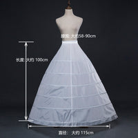 Women Crinoline Petticoat A-line 6 Hoop Skirt Slips Long Underskirt for Wedding Petticoats Ball Gown Ms2603302
