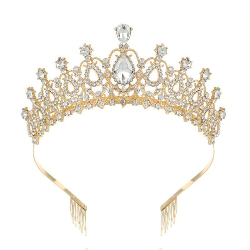Baroque Queen Large Crystal Crowns For Bridal Women Girls Wedding Tiaras Diadem Comb Princess Party Hair Dress Jewelry Ms26032471