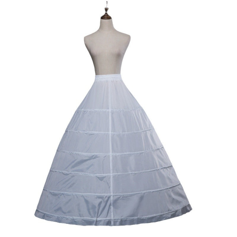 Women Crinoline Petticoat A-line 6 Hoop Skirt Slips Long Underskirt for Wedding Petticoats Ball Gown Ms2603302