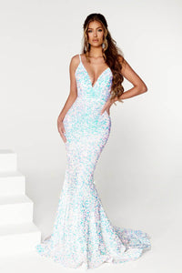 Einschultriges Pailletten-Ballkleid mit Schlitz Glitzer Langes Meerjungfrauen-Abendkleid Partykleid