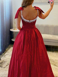 Beaded Bow Strap Evening Gown A Line Prom Dress Gala Gown Special Events Ms2601135