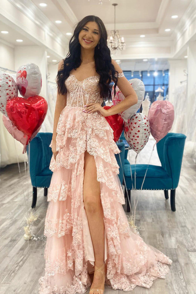 Vestidos de Baile com Brilho Preto Luxuosos com Bordado em Renda Vestido de Noite para Mulheres com Fendas Laterais Vestido para Festa de Graduação