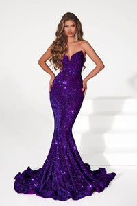 Sparkly Mermaid Prom Dress Sweetheart Sequin Evening Gown Elegant Party Dress Ms2510183