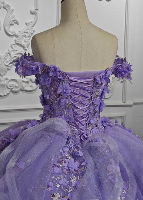 Damen Quinceanera-Kleid mit Herzausschnitt, Ballkleid, Spaghettiträger, Spitzenapplikationen, Sweet 16-Kleider für Teenager