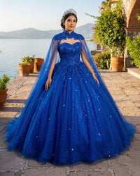 Vestidos de Quinceañera para Mujer con Escote Corazón, Vestido de Bola, Tirantes de Espagueti, Aplicación de Encaje, Vestidos Dulces 16 para Adolescentes