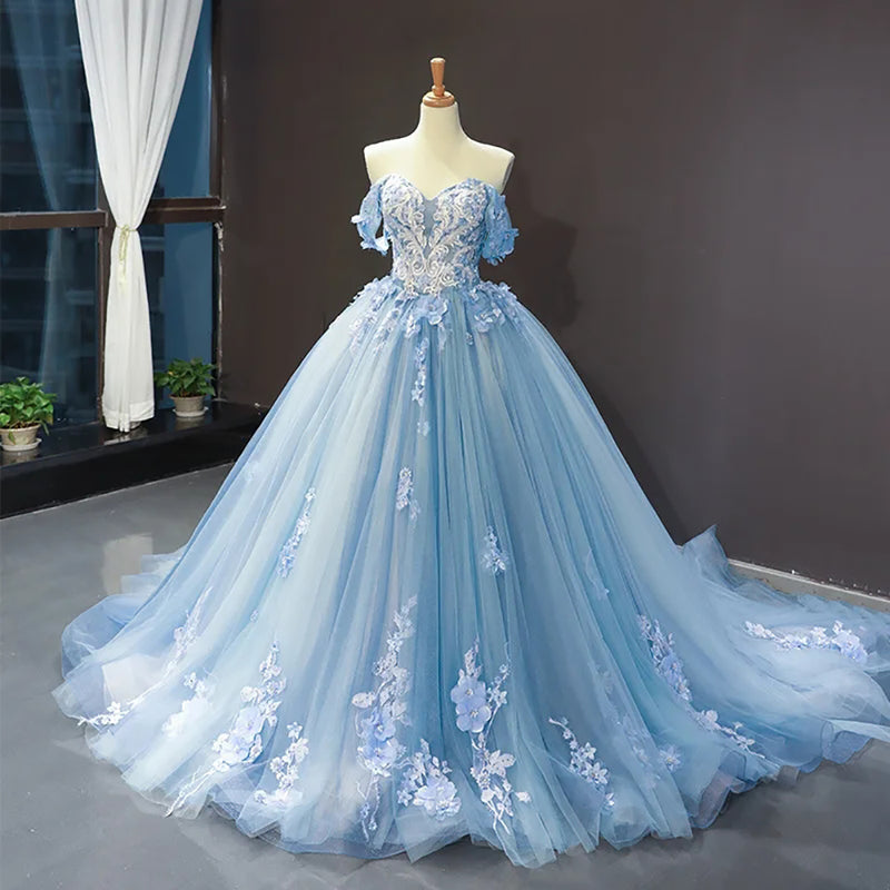 Abiti Quinceanera con Spalline Sottili, Gonne a Palloncino con Pizzo a Farfalla e Perline, Tulle Scintillante, Abiti Sweet 16