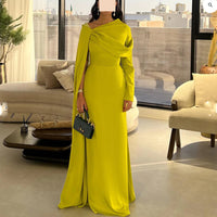Off Shoulder Formal Gown Cape Maxi Prom Dress Evening Dress Wedding Guest Party Dress Ms2505083