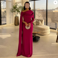 Off Shoulder Formal Gown Cape Maxi Prom Dress Evening Dress Wedding Guest Party Dress Ms2505083