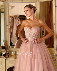 Vintage Tulle Midi Prom Dress Sweetheart Corset Party Gown Princess Cocktail Dress  Ms2506016