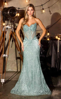 Mermaid Prom Dress Strapless Glitter Corset Sparkly Evening Gown Formal Dress Ms2603103