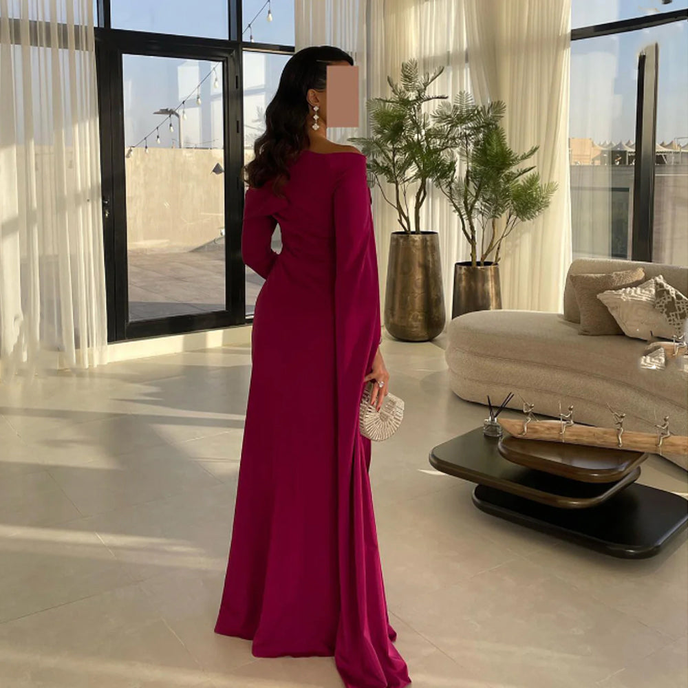 Abito Midi In Raso Donna Con Spalle Scoperte E Maniche A Farfalla - Elegante, Borgogna, Taglia M, Per Matrimoni E Cerimonie
