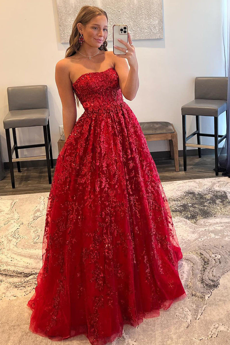 A Line Prom Dress Luxury Sparkly Evening Formal Dress Ms2508221