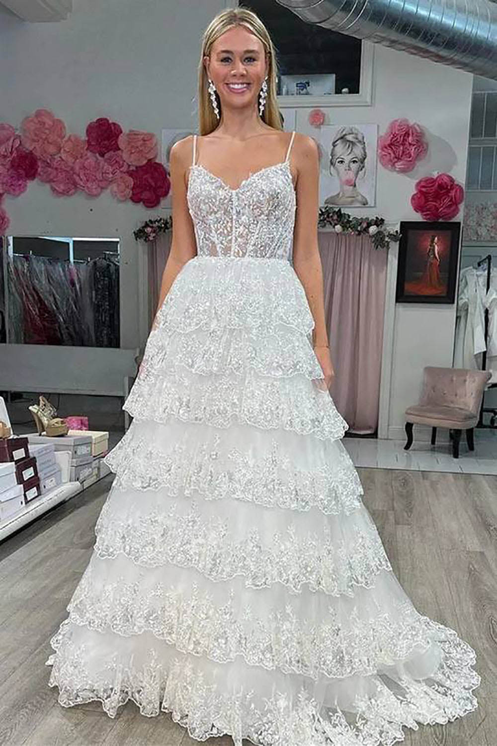 Vestido de Festa Longo Borgonha de Um Ombro com Fenda, Vestido Formal de Renda com Apliques para Adolescentes