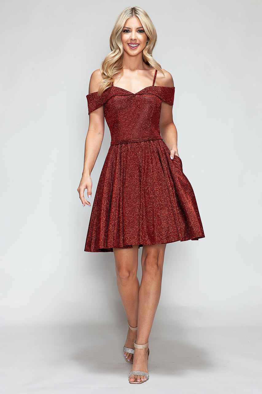 Glitzernde Pailletten-Heimkehrkleider 2024 für Teenager, schulterfrei, kurz, gestuftes Spitzen-Ballkleid, Cocktailpartykleid