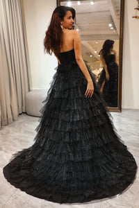 Ballkleid mit tiefem Ausschnitt und Spaghettiträgern, A-Linie, Tüll, Abendkleid, langes formelles Kleid für Damen