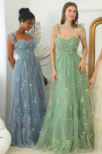 Floral Embroidered Long Prom Dress Romantic Sweetheart Party Gown Ms2510166