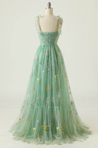 Floral Embroidered Long Prom Dress Romantic Sweetheart Party Gown Ms2510166