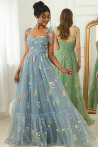 Floral Embroidered Long Prom Dress Romantic Sweetheart Party Gown Ms2510166