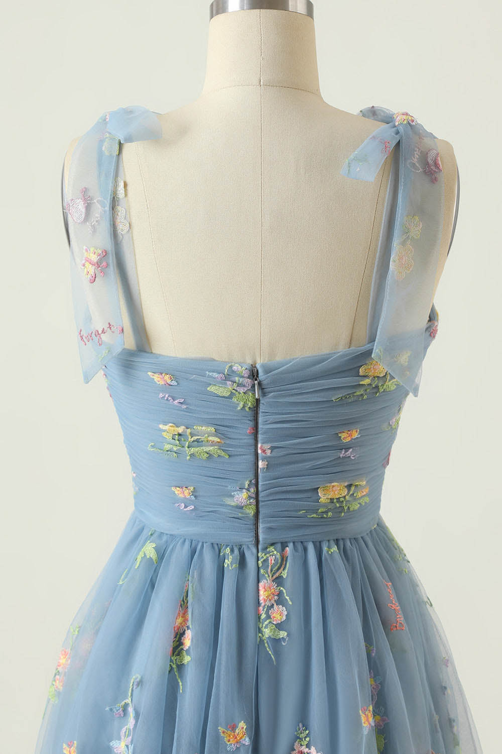 Plus Size Prom Dress A Line Bow Straps Floral Maxi Evening Dress Ms2511211