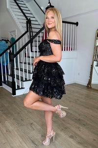 Sequin Lace Sequins Short Prom Dress Open Back Graduation Party Gown Ms2508092