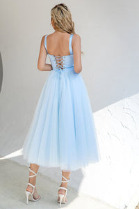 Light Blue Midi Tulle Prom Dress A Line Party Dress Ms2508251