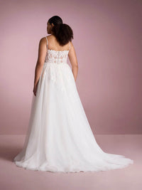 Plus Size Wedding Dresses Lace Applique Tulle A Line Bridal Dress with Spaghetti Straps Ms2509256