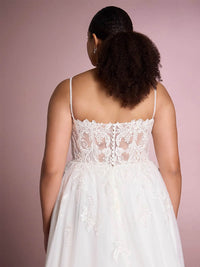 Plus Size Wedding Dresses Lace Applique Tulle A Line Bridal Dress with Spaghetti Straps Ms2509256
