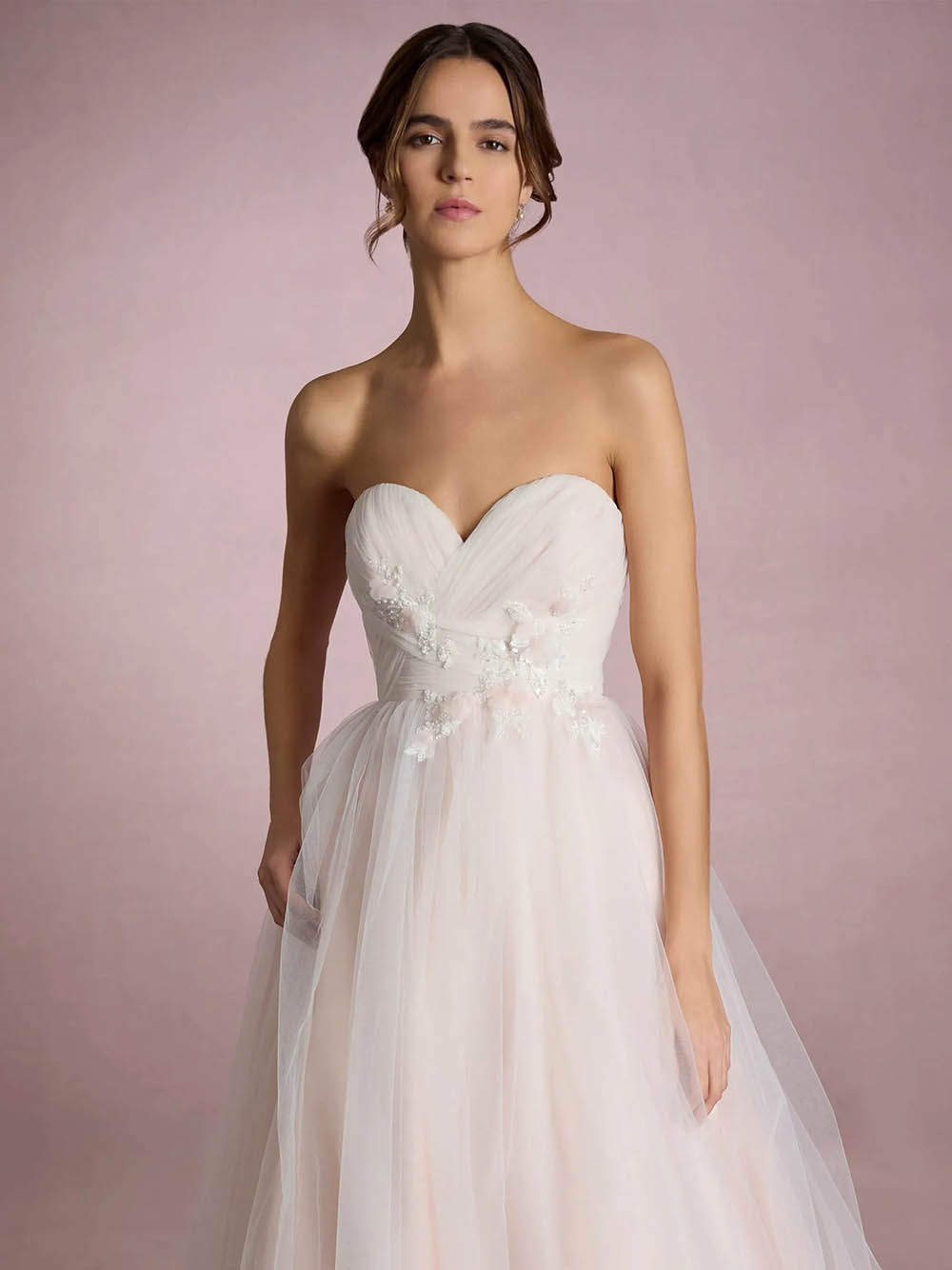 Sweetheart Tulle Wedding Dresses A-Line Bridal Gown with Flower Ms250921510