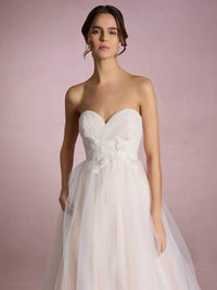 Sweetheart Tulle Wedding Dresses A-Line Bridal Gown with Flower Ms250921510