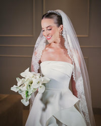Elegant Satin Strapless Wedding Dress Brrides Simple Ruffles Layered Skirt Bridal Gown Ms250101