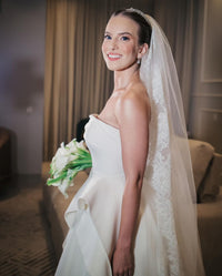 Elegant Satin Strapless Wedding Dress Brrides Simple Ruffles Layered Skirt Bridal Gown Ms250101