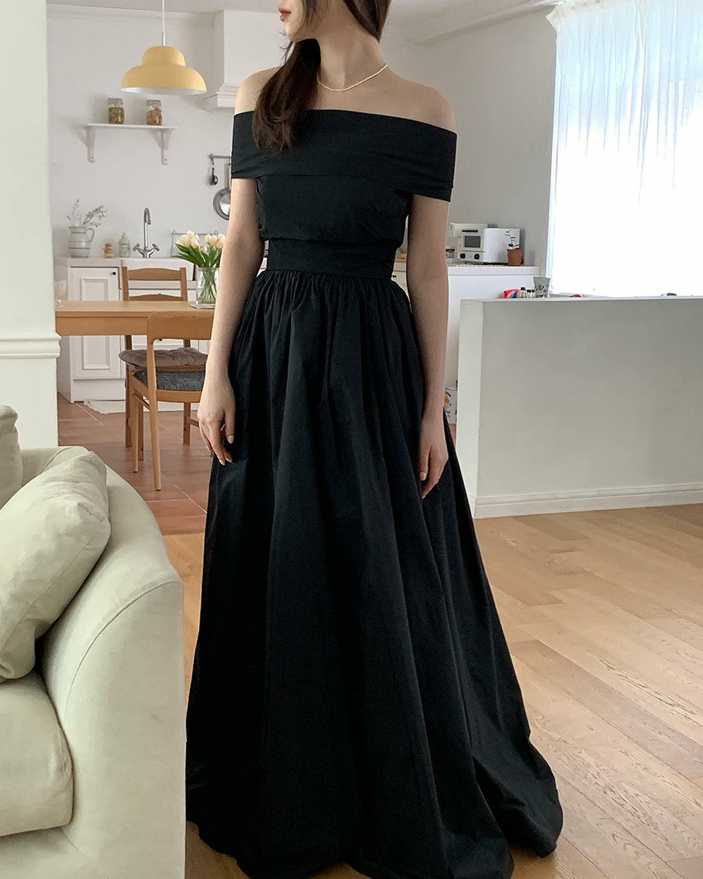 open lace back dress New Arrival Fashion Korean Spring Midi Party Dress Women OL Temperament Sexy V-Neck Vintage Puff Sleeve Slim Beach Holiday Dress Black / XL