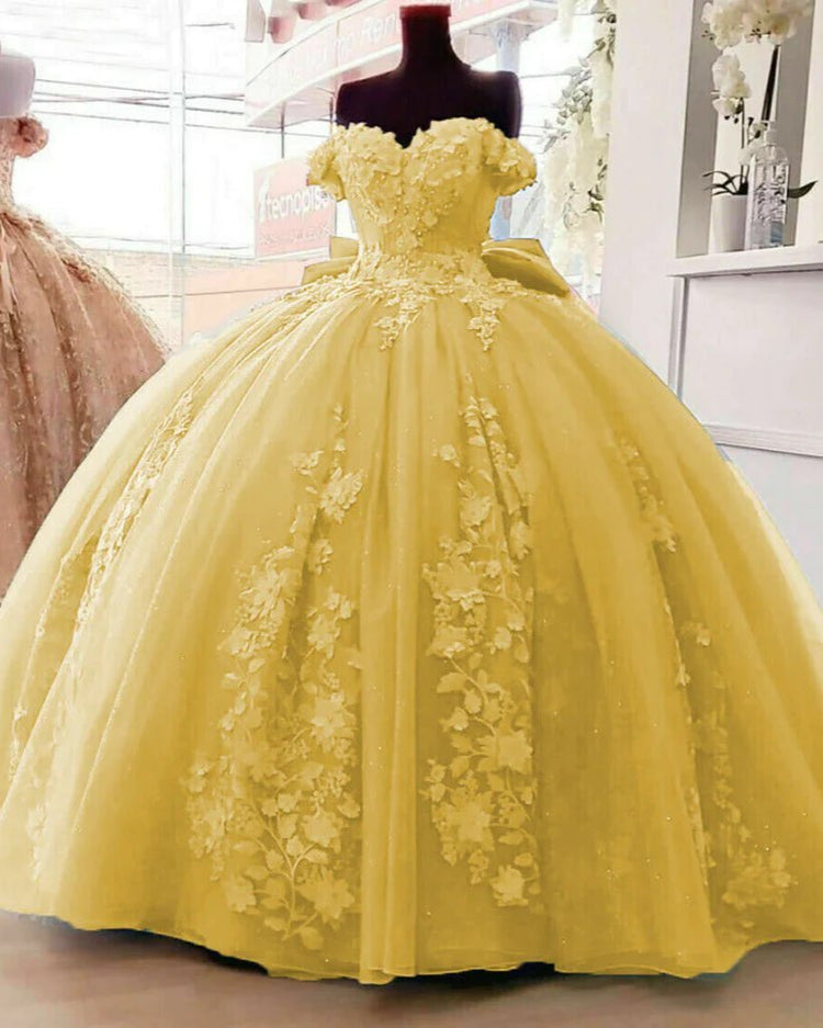 Damen Quinceanera-Kleid mit Herzausschnitt, Ballkleid, Spaghettiträger, Spitzenapplikationen, Sweet 16-Kleider für Teenager