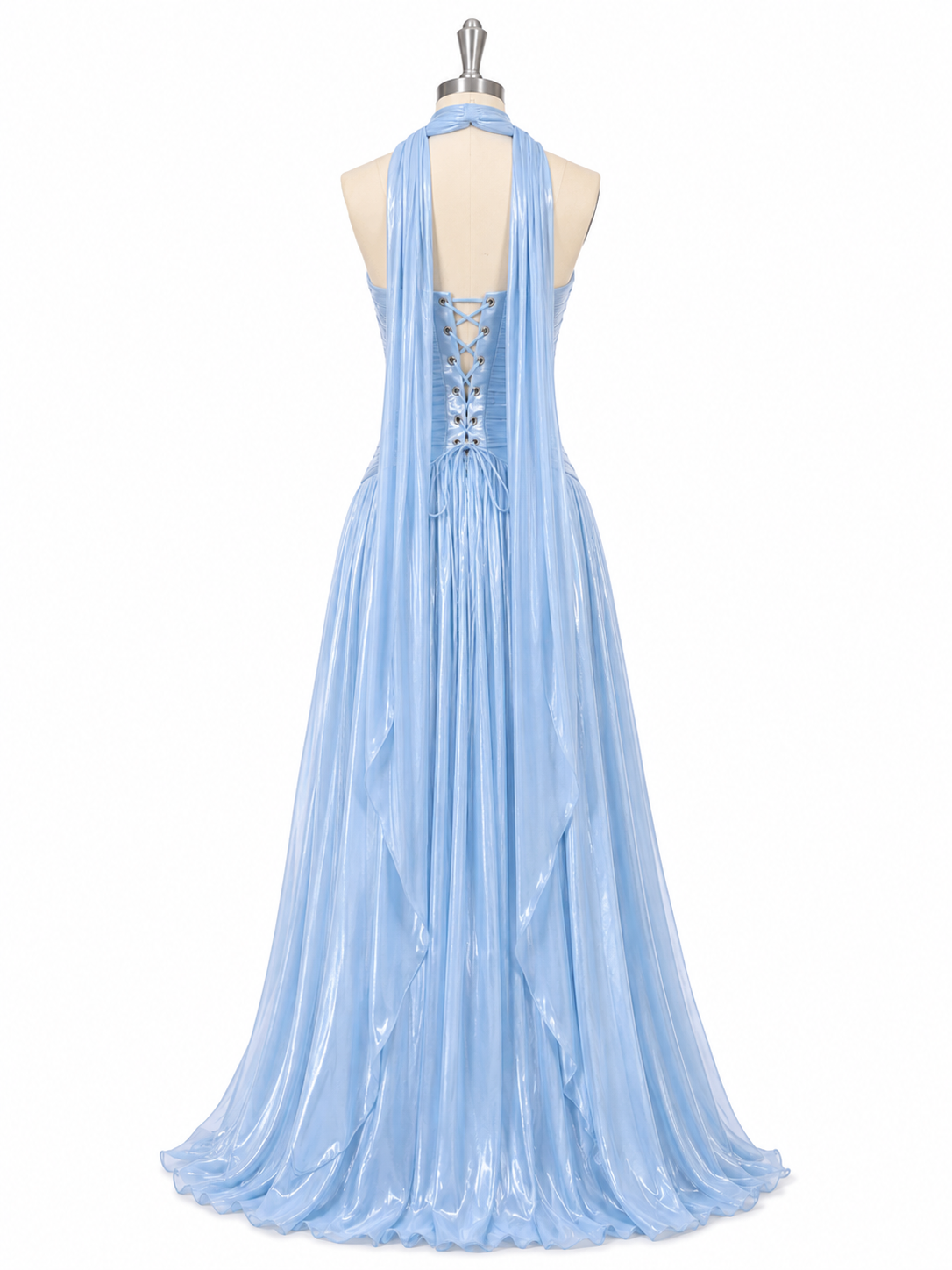 Robe de soirée élégante à volants verts pour femme, robe de soirée à col rond, robe de soirée formelle