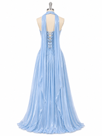 Robe de soirée élégante à volants verts pour femme, robe de soirée à col rond, robe de soirée formelle