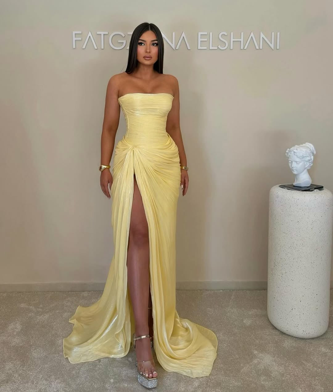 Robe de soirée élégante à volants verts pour femme, robe de soirée à col rond, robe de soirée formelle