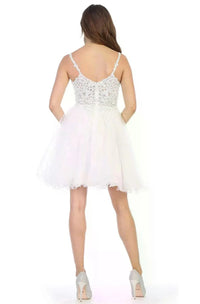 Robes de soirée à paillettes scintillantes 2024 pour adolescentes, épaules dénudées, courtes, en dentelle, robes de bal, robe de cocktail