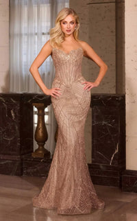 Mermaid Prom Dress Strapless Glitter Corset Sparkly Evening Gown Formal Dress Ms2603103