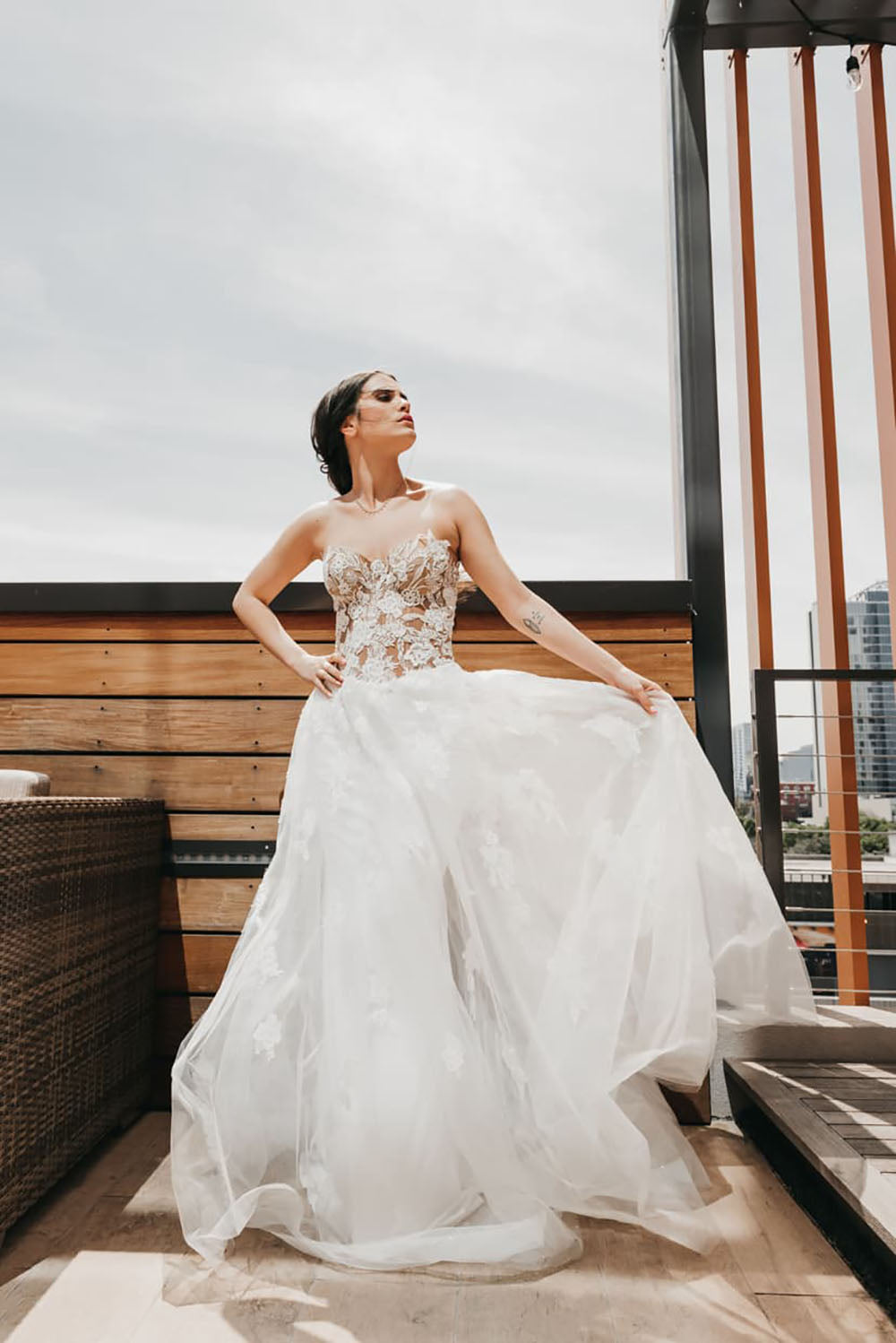 Vintage Wedding Dress Detachable Skirt Strapless Illusion Lace Appliqué Bridal Dress Ms2603199