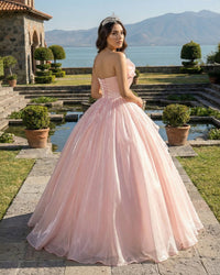 Robe de Quinceanera en forme de cœur pour femme, robe de bal, bretelles spaghetti, dentelle, appliques, robes Sweet 16 pour adolescentes