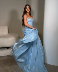 Robe de soirée élégante à volants verts pour femme, robe de soirée à col rond, robe de soirée formelle