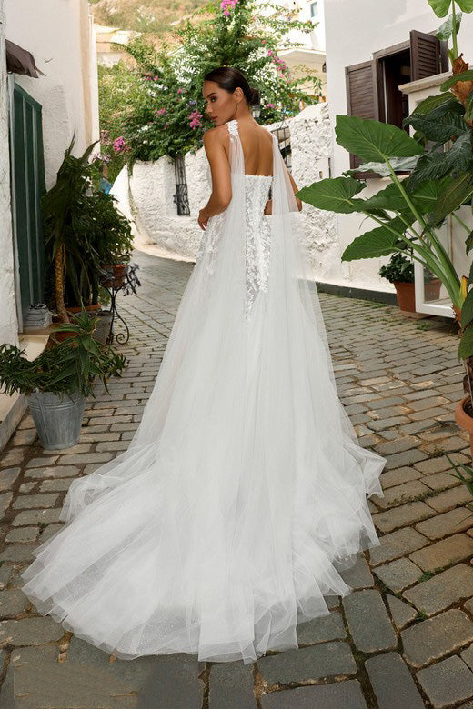 Luxury Wedding Dresses Cape Lace Appliques Ball Gown Bridal Dress Ms2602065