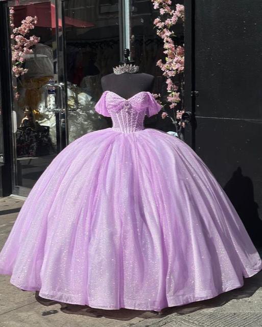 Damen Quinceanera-Kleid mit Herzausschnitt, Ballkleid, Spaghettiträger, Spitzenapplikationen, Sweet 16-Kleider für Teenager