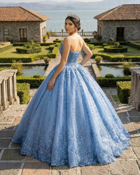 Vestidos de Quinceañera para Mujer con Escote Corazón, Vestido de Bola, Tirantes de Espagueti, Aplicación de Encaje, Vestidos Dulces 16 para Adolescentes