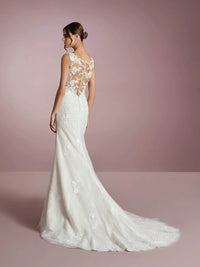 Lace Wedding Dresses Mermaid V Neck High Slit Bridal Dress Ms2509257