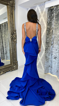 فستان حفلة بأكمام طويلة وكتف واحد مزين بالترتر للنساء، فستان سهرة لامع لامع، فستان كوكتيل