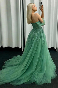 Off Shoulder Prom Dress Lace Appliques Girls Graduation Party Dress Ms2508255
