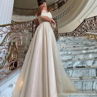 Champagne Prom Dress One Shoulder Organza Pleated  Luxury Evening Dress Ms261204