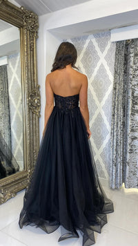 Strapless Tulle Ball Gown Beaded Corset Evening Dress Formal Prom Gown Ms2601307