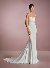 Spaghetti Strap Mermaid Wedding Dresses with Lace Appliques Ms2509253